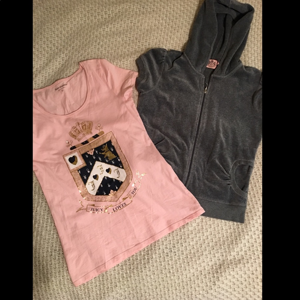 Juicy couture shirt and short sleeve hoodie